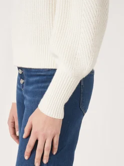 Rippstrick-Pullover Aus Merinowolle Mit Plissierten Schultern
