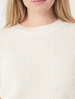 Rippstrick-Pullover Aus Merinowolle Mit Plissierten Schultern