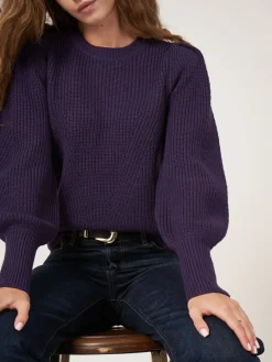 Rippstrick-Pullover Aus Merinowolle Mit Plissierten Schultern