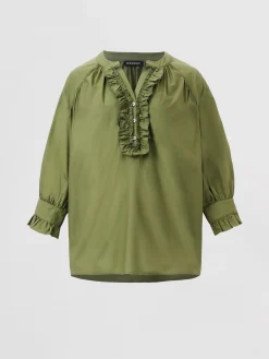 Ruschenbluse Aus Reiner Baumwolle