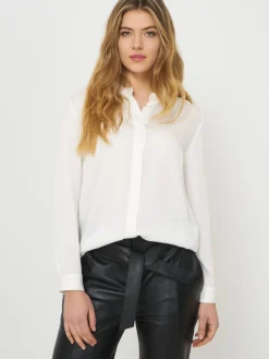 Seidenbluse Mit Mandarin-Kragen