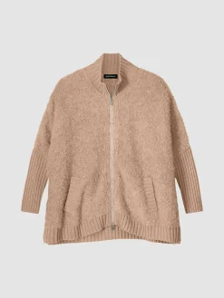 Strickjacke Aus Italienischem Garn Mit Reisverschluss Und Taschen