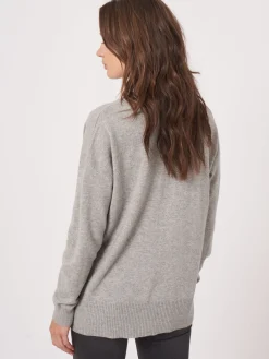 Strickjacke Aus Kaschmir-Seidenmischung Mit Offener Vorderseite Und Taschen