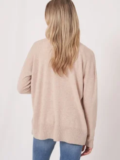 Strickjacke Aus Kaschmir-Seidenmischung Mit Offener Vorderseite Und Taschen