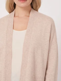 Strickjacke Aus Kaschmir-Seidenmischung Mit Offener Vorderseite Und Taschen