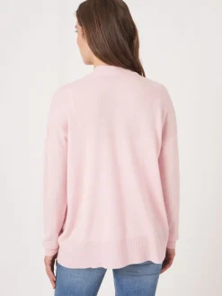 Strickjacke Aus Kaschmir-Seidenmischung Mit Offener Vorderseite Und Taschen