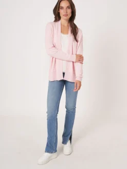 Strickjacke Aus Kaschmir-Seidenmischung Mit Offener Vorderseite Und Taschen
