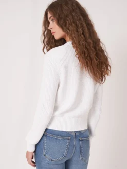 Strickjacke Aus Reiner Baumwolle In Rippstrick