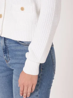 Strickjacke Aus Reiner Baumwolle In Rippstrick