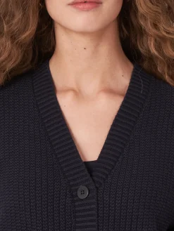Strickjacke Aus Reiner Baumwolle In Rippstrick