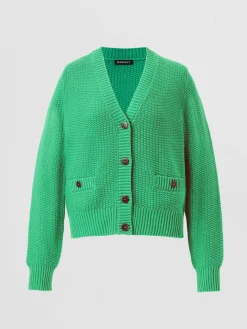 Strickjacke Aus Reiner Baumwolle In Rippstrick