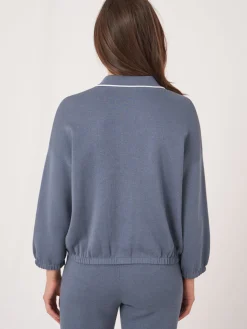 Strickjacke Mit Hemdkragen Und Kontrastierendem Saum