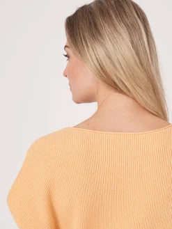 Strickoberteil Aus Kaschmir-Baumwollmischung Mit V-Ausschnitt