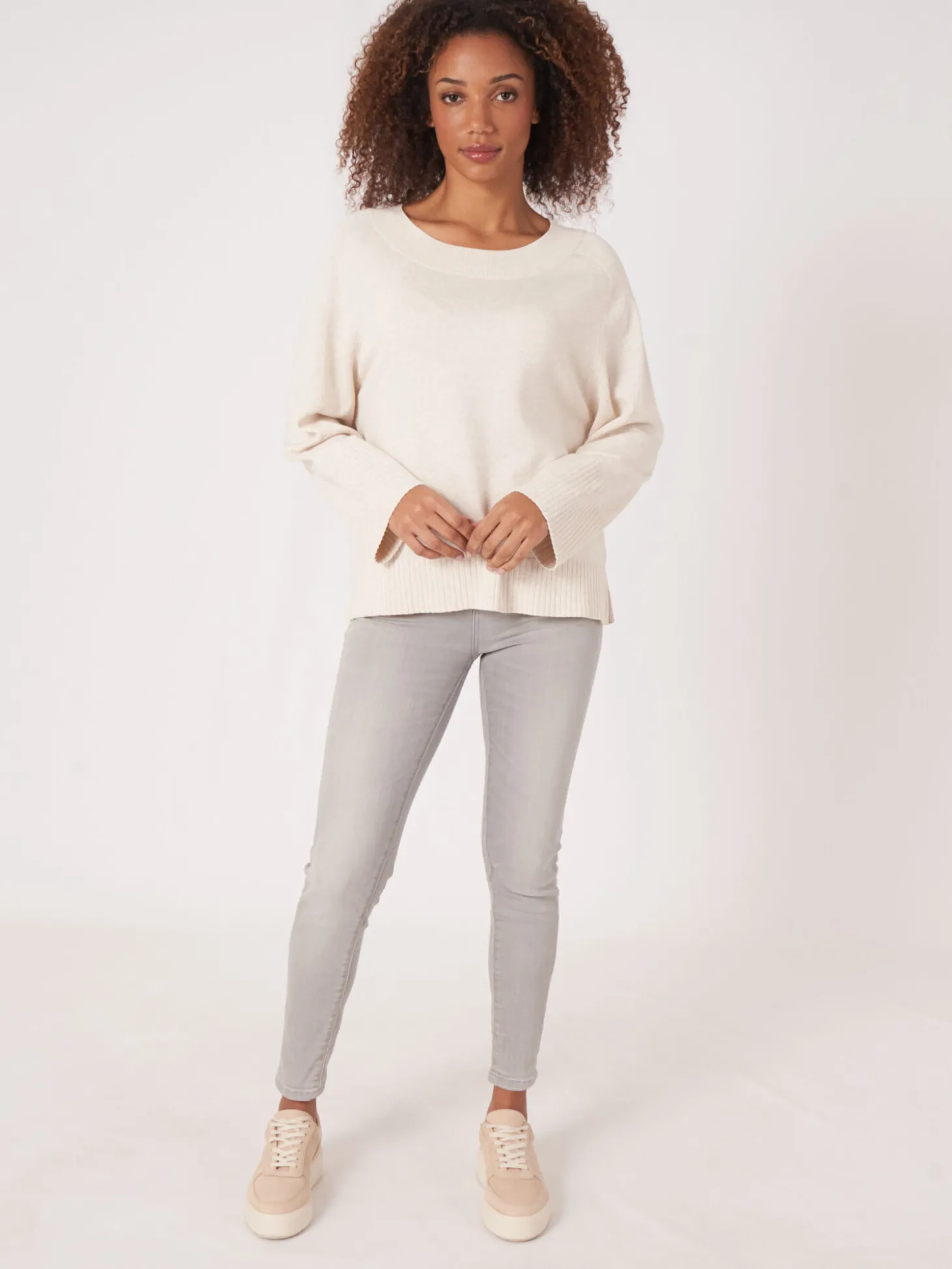 Strickpulli Mit Breitem Rippensaum