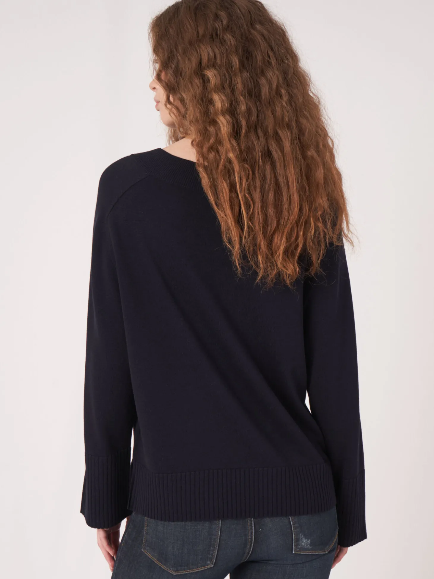 Strickpulli Mit Breitem Rippensaum