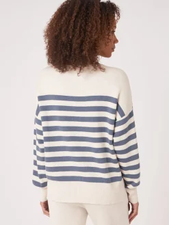Strickpullover Aus Baumwollmischung Mit Streifen