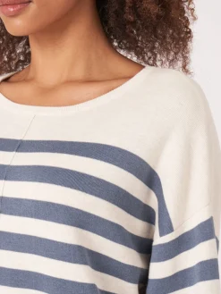 Strickpullover Aus Baumwollmischung Mit Streifen