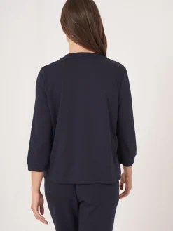 Sweatshirt-Jacke Mit Verdeckter Knopfleiste Aus Baumwollmischung