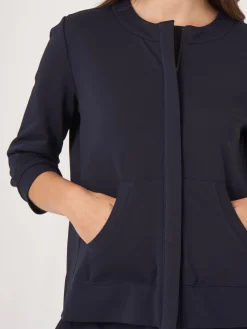 Sweatshirt-Jacke Mit Verdeckter Knopfleiste Aus Baumwollmischung