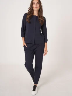 Sweatshirt-Jacke Mit Verdeckter Knopfleiste Aus Baumwollmischung