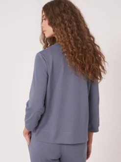 Sweatshirt-Jacke Mit Verdeckter Knopfleiste Aus Baumwollmischung