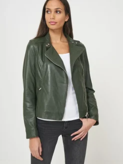 Taillierte Biker-Lederjacke