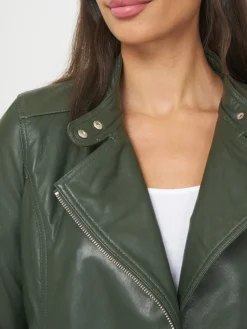Taillierte Biker-Lederjacke
