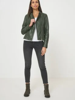 Taillierte Biker-Lederjacke