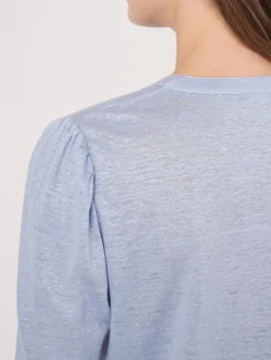 T-Shirt Mit Rundhalsausschnitt Und Schlitz Aus Leinen