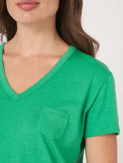 T-Shirt Mit V-Ausschnitt Und Brusttasche
