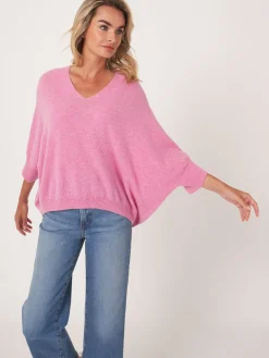Ubergroser Armelloser Bio-Kaschmir-Pullover
