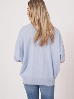 Ubergroser Strickponcho Aus Kaschmir-Seidenmischung