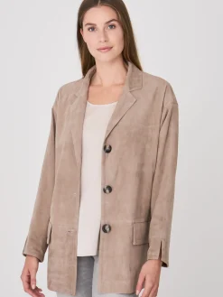 Wildleder-Blazer Mit Lockerem Sitz
