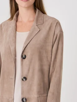 Wildleder-Blazer Mit Lockerem Sitz